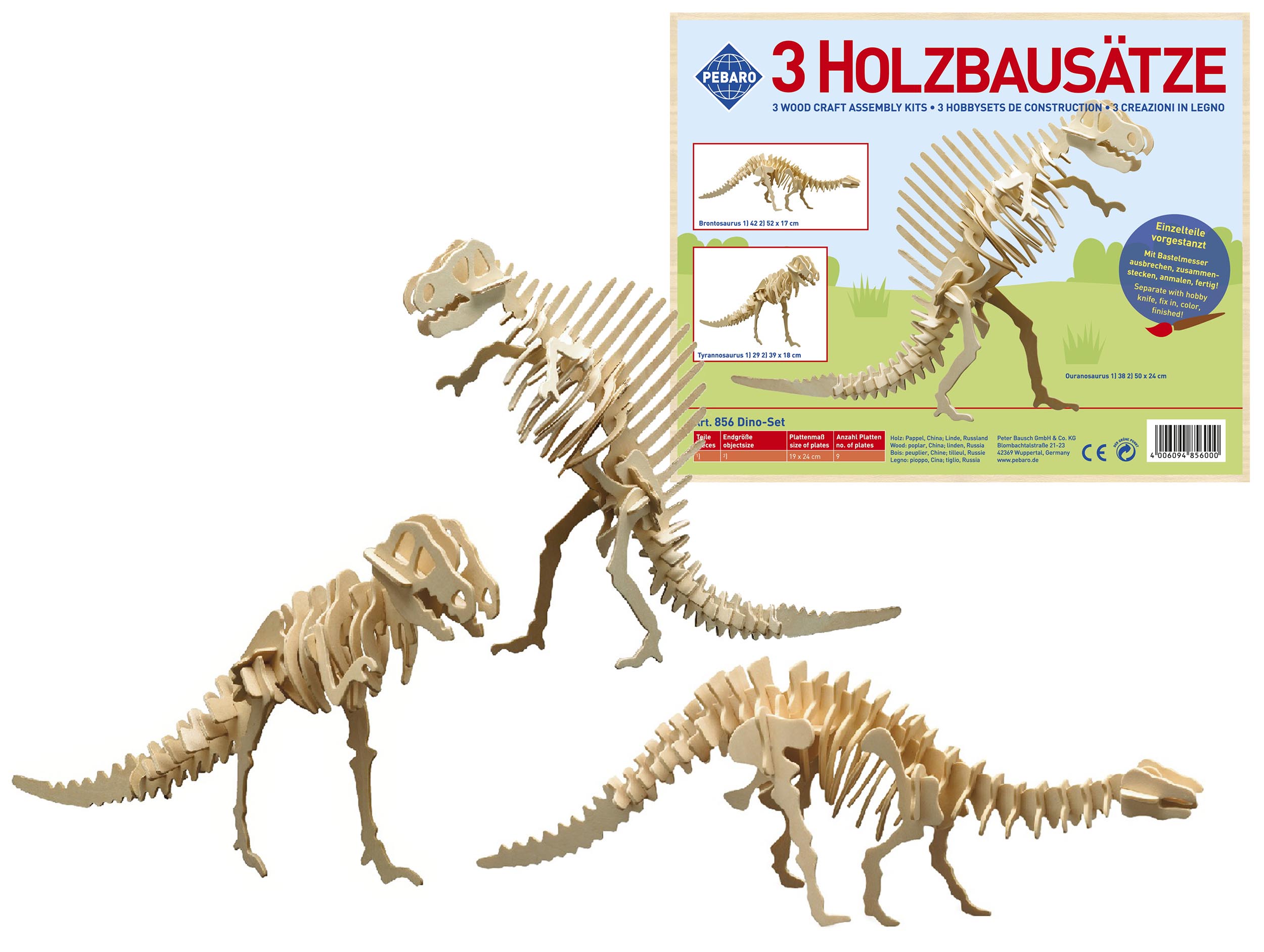 Pebaro Holzbausatz Dinosaurier-Set.