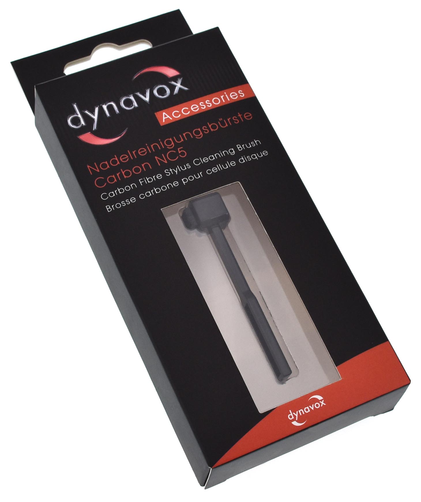 So wird die Bürste für Tonabnehmer von Dynavox geliefert.