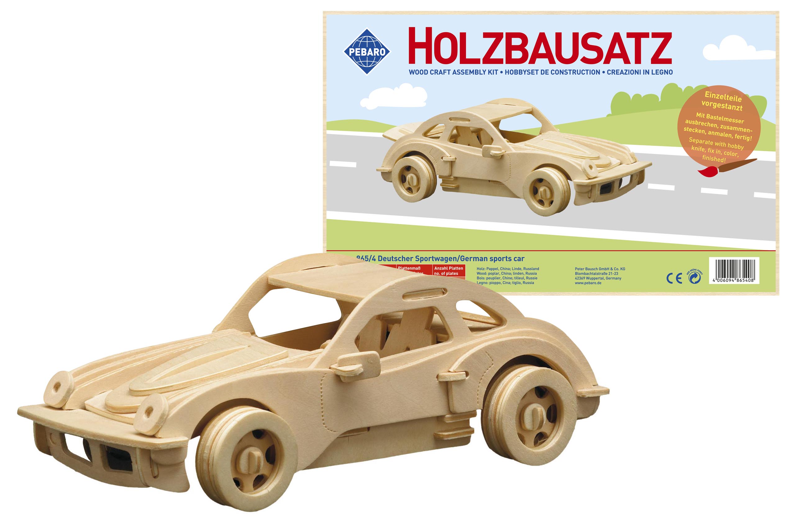 Pebaro Holzbausatz deutscher Sportwagen.