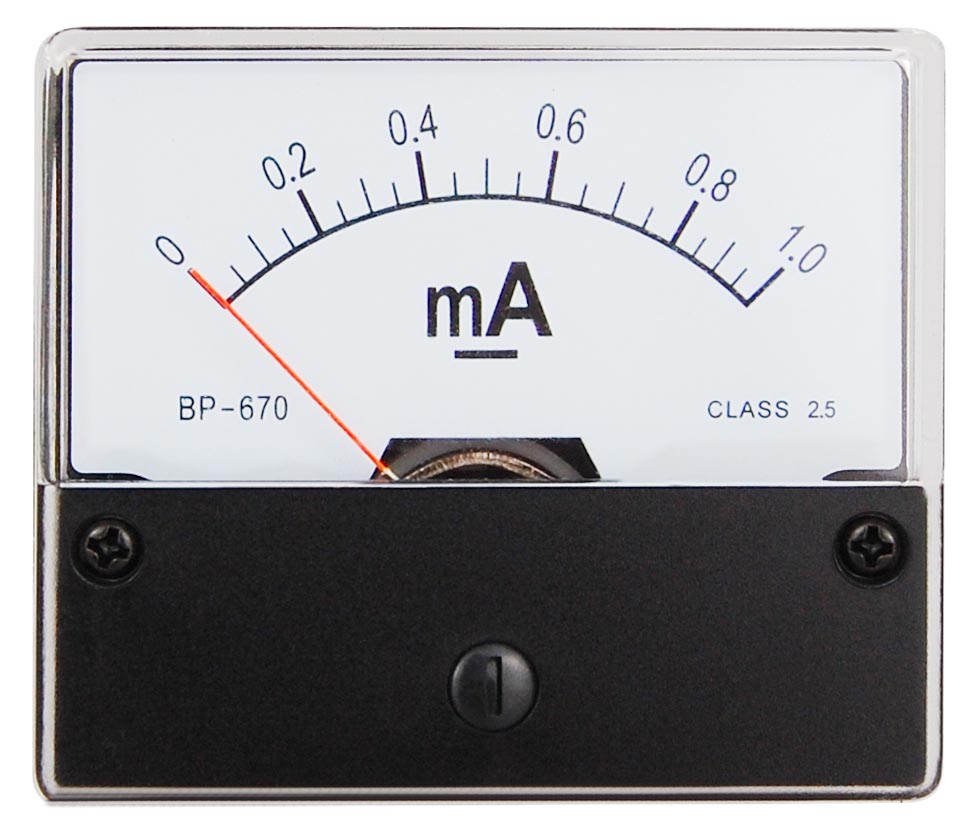 Ampèremeter 0 - 1 mA DC zum Einbau.