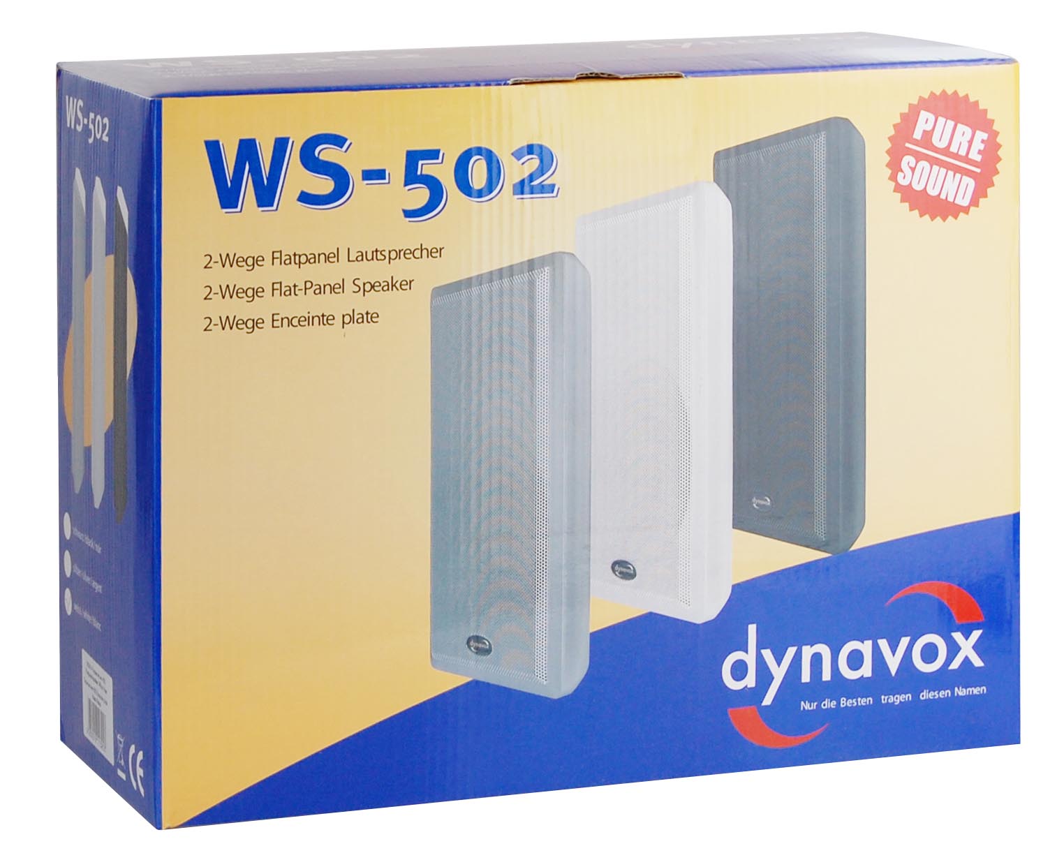So werden die Dynavox WS-502 Wandlautsprecher geliefert.