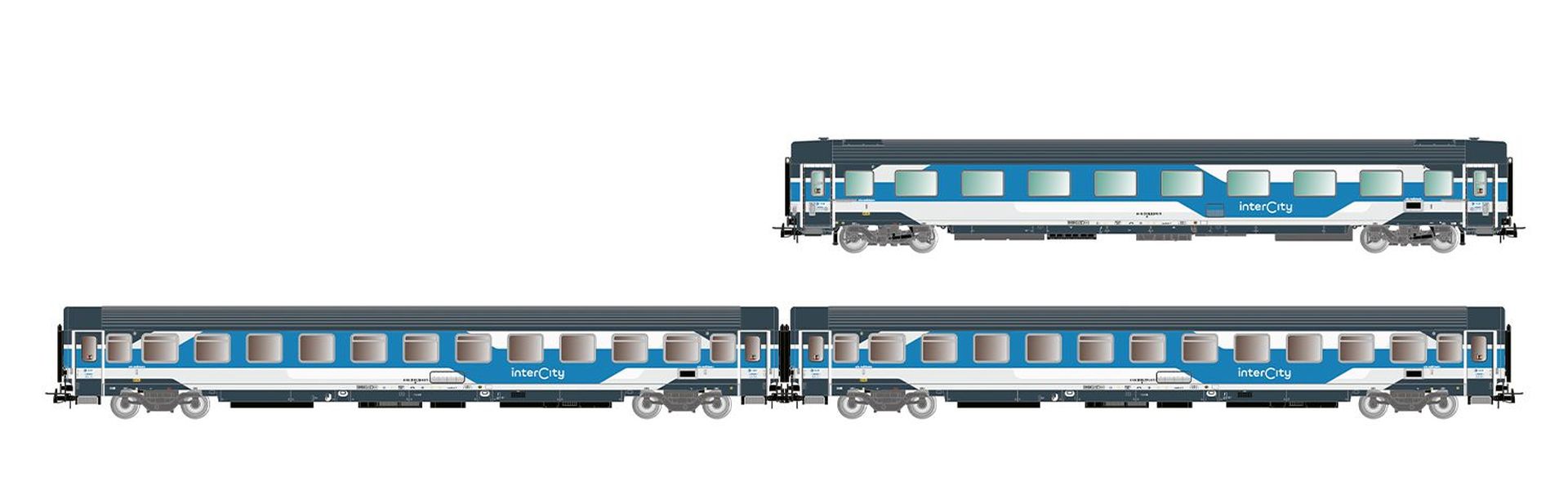 Rivarossi HR4407 - 3er Set Personenwagen 'Intercity', FS, Ep.VI