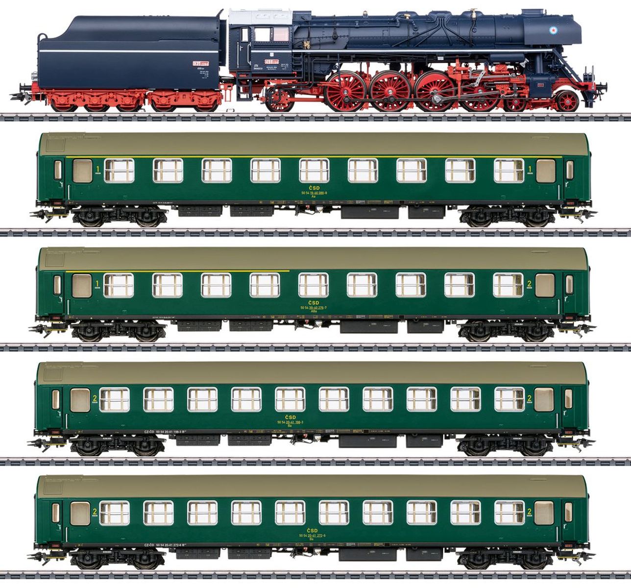 Märklin 26498 - Zugset mit Dampflok 'Albatros' und vier Personenwagen, ZSR, CD, Ep.VI, MFX+-Sound