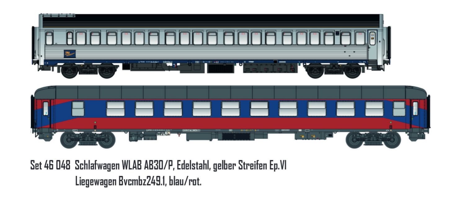 L.S. Models 46048 - 2er Set Schlafwagen, TRI, Ep.VI
