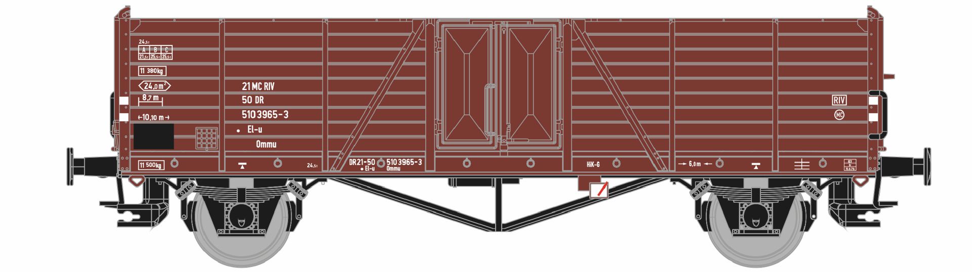 Hädl 25110-2 - Offener Güterwagen El-u, DR, Ep.IV