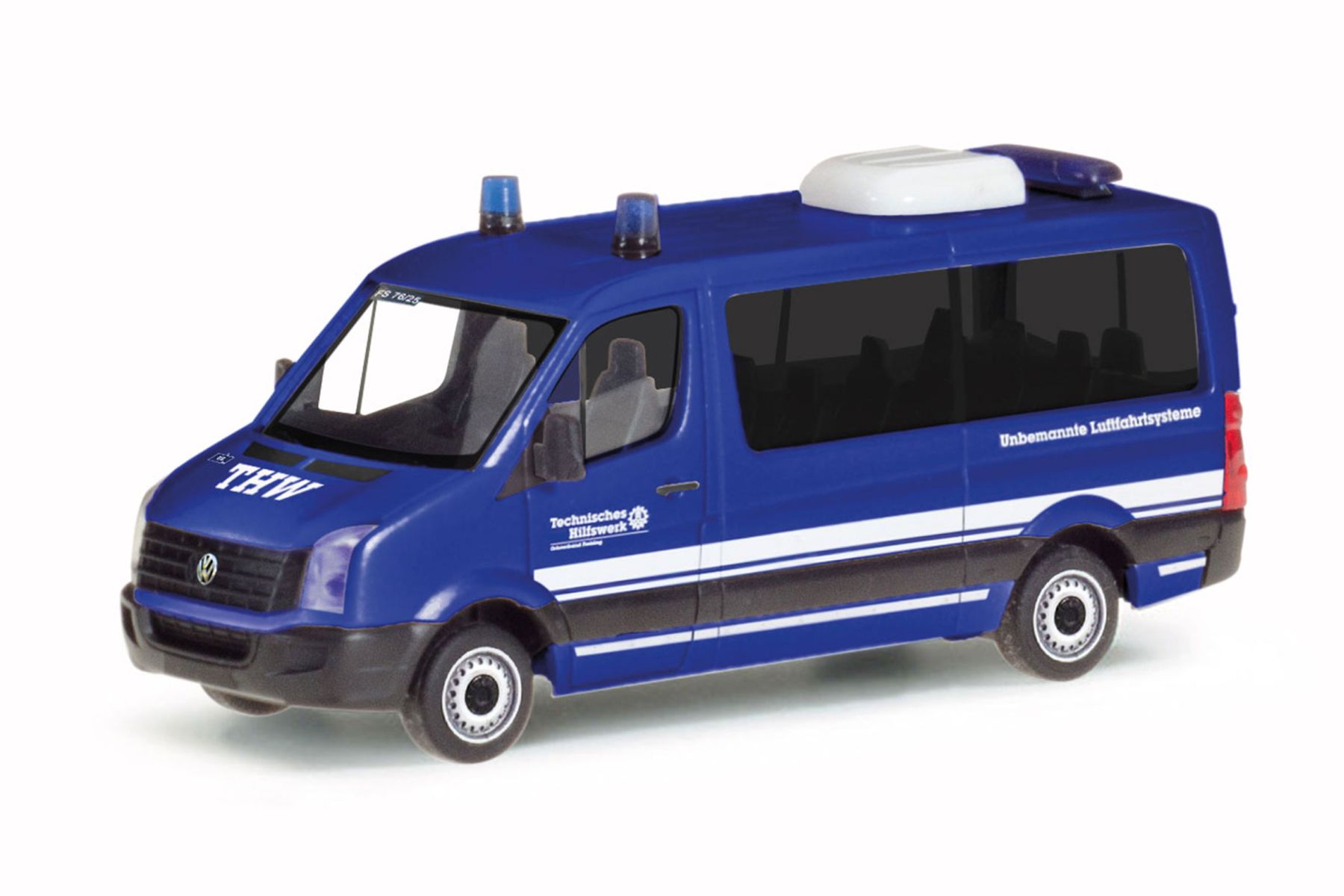 Herpa 097727 - VW Crafter bus flat roof "THW Freising"