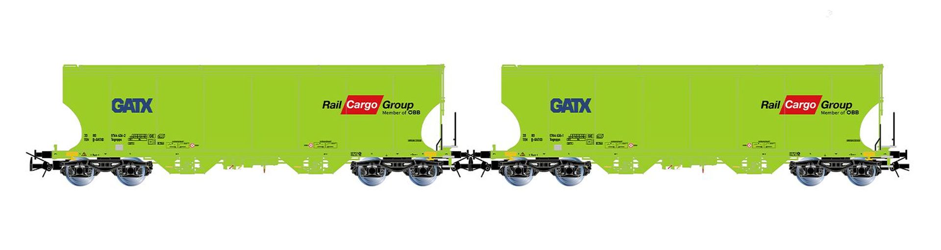 Rivarossi HR6674 - 2er Set Getreidesilowagen, GATX, Ep.VI 'RAIL CARGO GROUP'