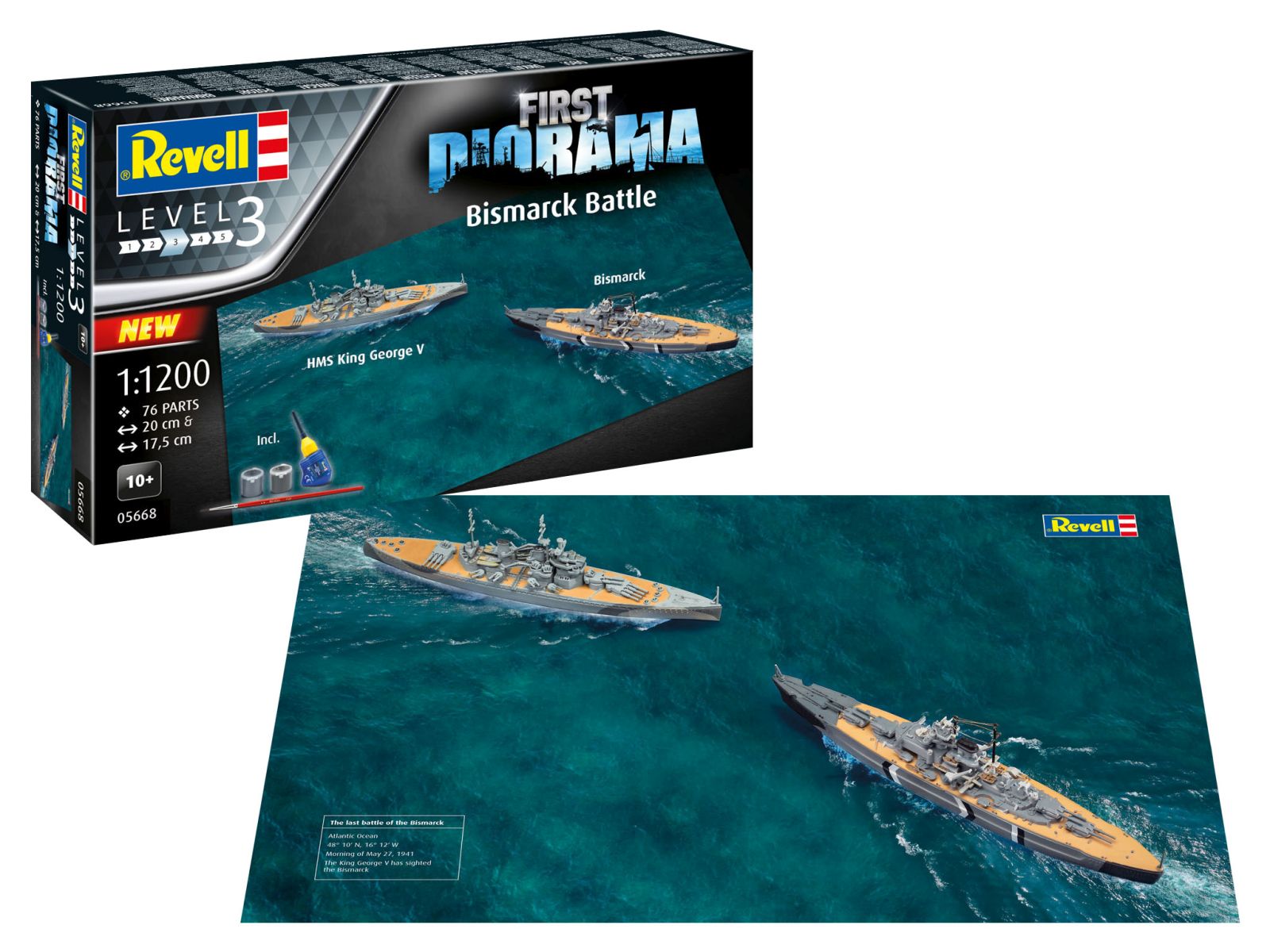 Revell 05668 - First Diorama Set - Bismarck Battle Revell 05668 - First Diorama Set - Bismarck Battle