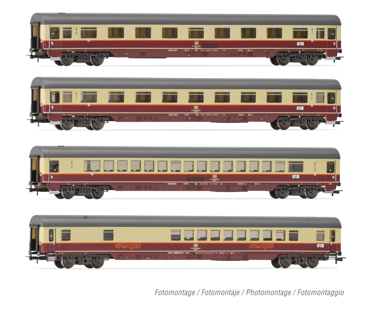Rivarossi HR4347 - 4er Set Personenwagen 'TEE Rheingold', DB, Ep.IV