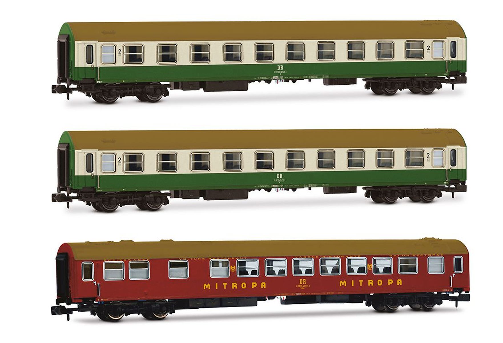 Arnold HN4483 - 3er Set Personenwagen OSShD-Wagen Typ B, DR, Ep.IV