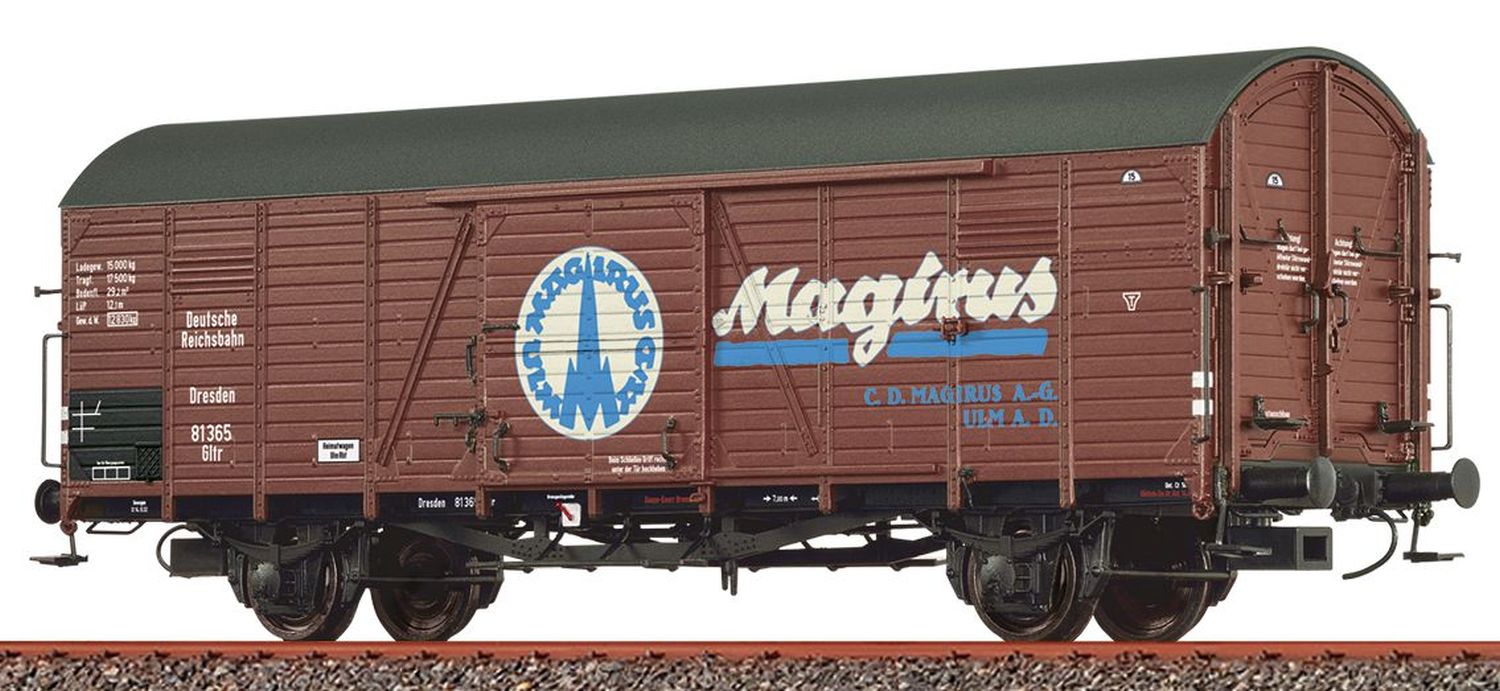 Brawa 50474 - Gedeckter Güterwagen Dresden, DRG, Ep.II 'Magirus'