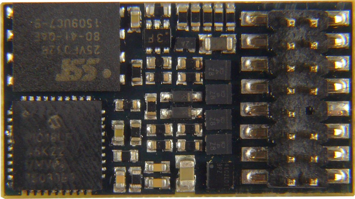 ZIMO MX648P16 - Sounddecoder 0,8A, 6 Funktionsausgänge, PluX16 direkt