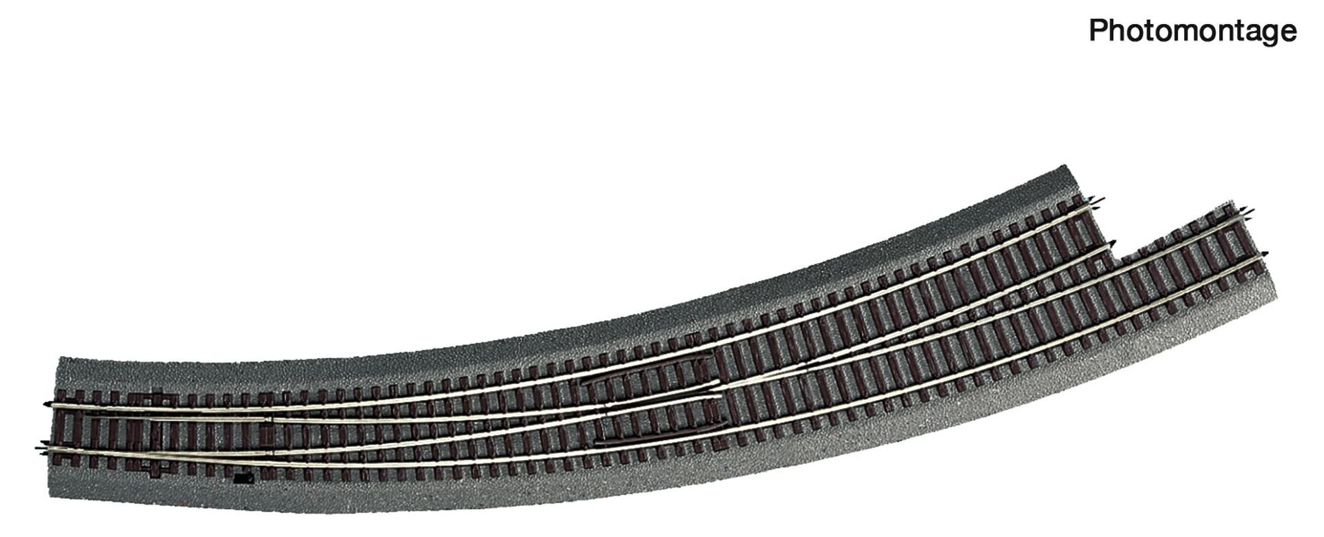 Roco 42566 - RocoLine mit Bettung, Bogenweiche BWL9/10, links
