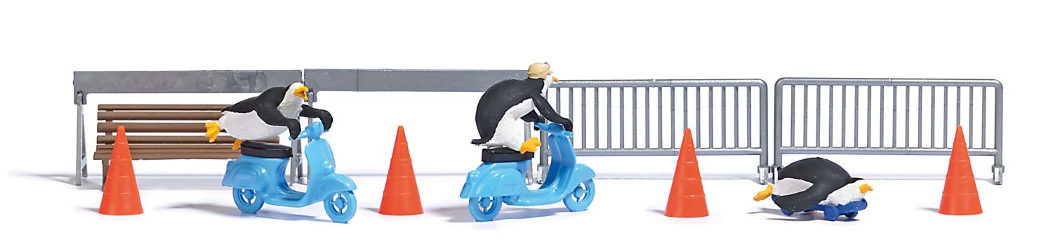 Busch 7925 - Action-Set: Pinguine Rollerfahrt
