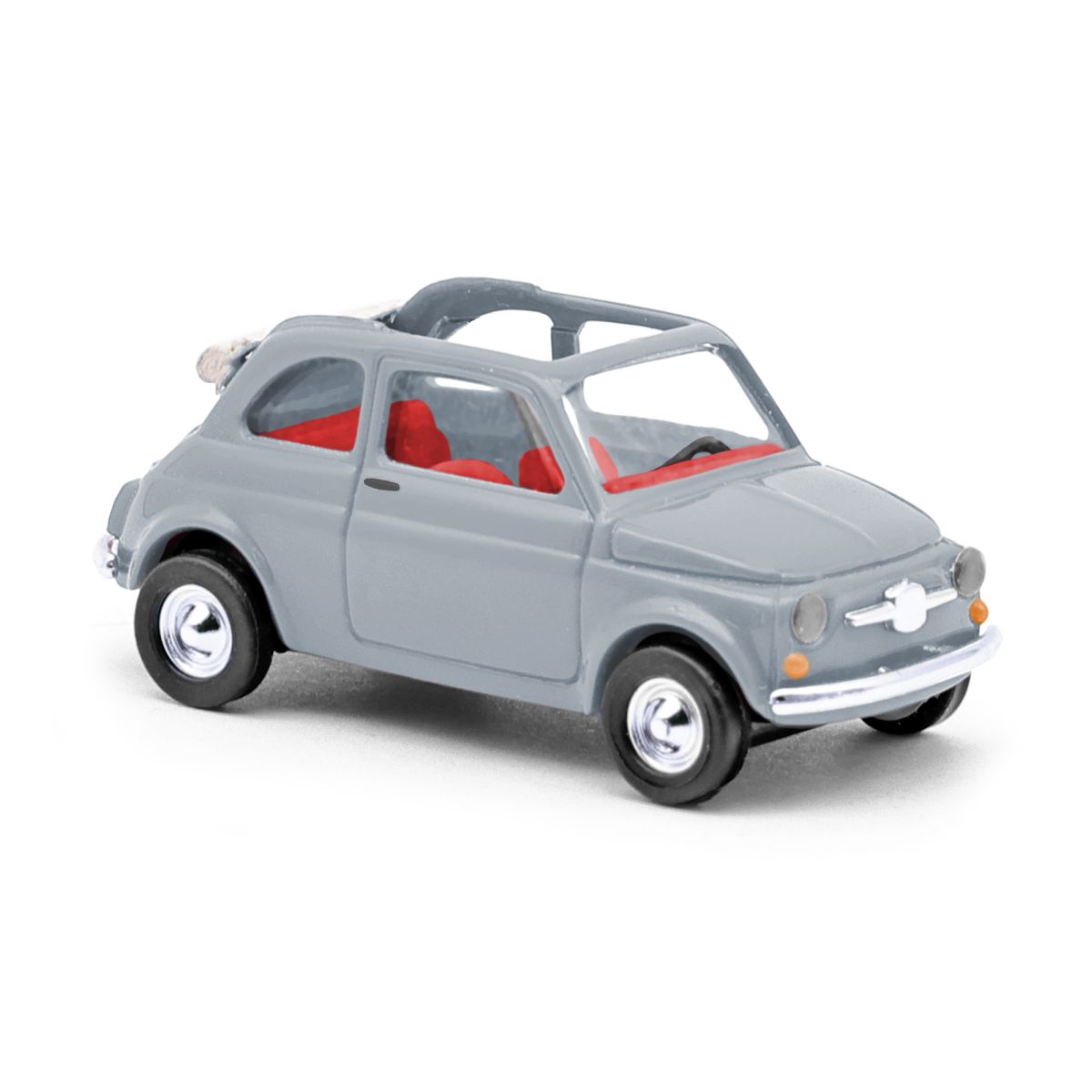 Busch 48780 - Fiat 500 Cabriolimousine Trasformabile, grau, Bj. 1965