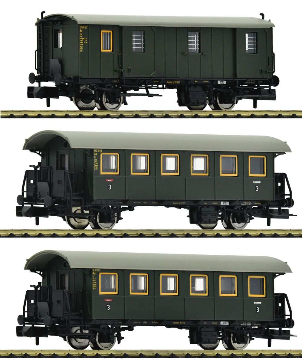 Fleischmann 6260023 - 3er Set Personenwagen, DB, Ep.III