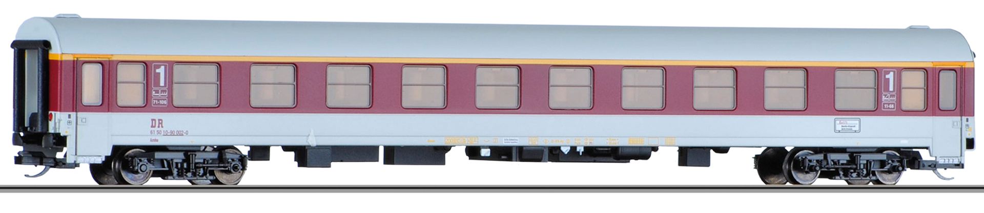 Tillig 502XX2-B - Komfortwagen 'InterEx', Amhe 1. Klasse, DR, Ep.IV, 61 50 10-90 001-2, mit Innenbeleuchtung