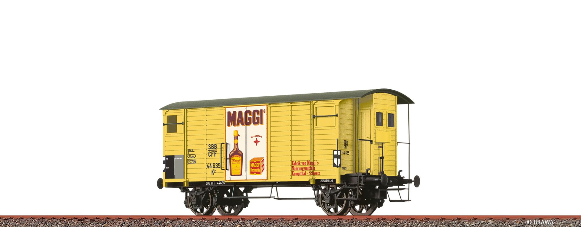 Brawa 47895 - Gedeckter Güterwagen K2 'Maggi', SBB, Ep.II