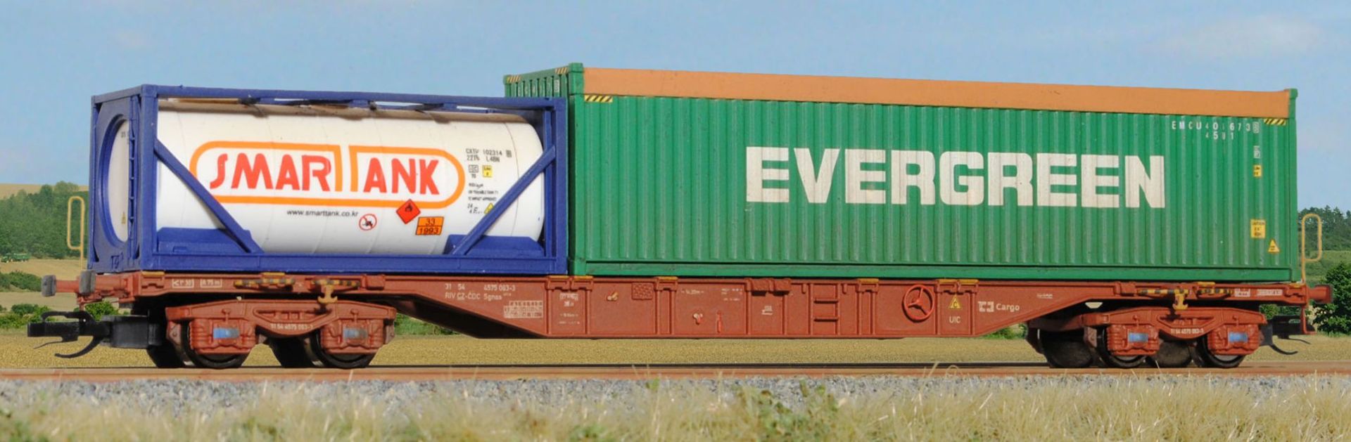 sdv-model 12135 - Containertragwagen Sgnss 55, CD/CD-Cargo, Ep.V-VI, Bausatz
