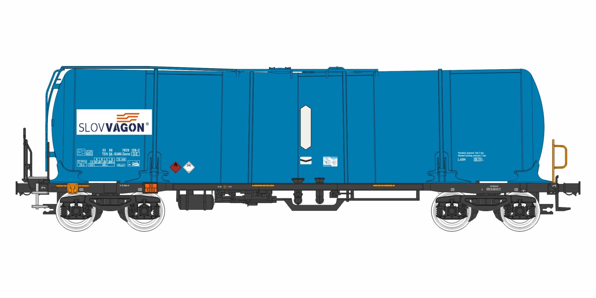 igra 96200081 - Kesselwagen Zacns 88, blau, Slovvagon, Ep.VI