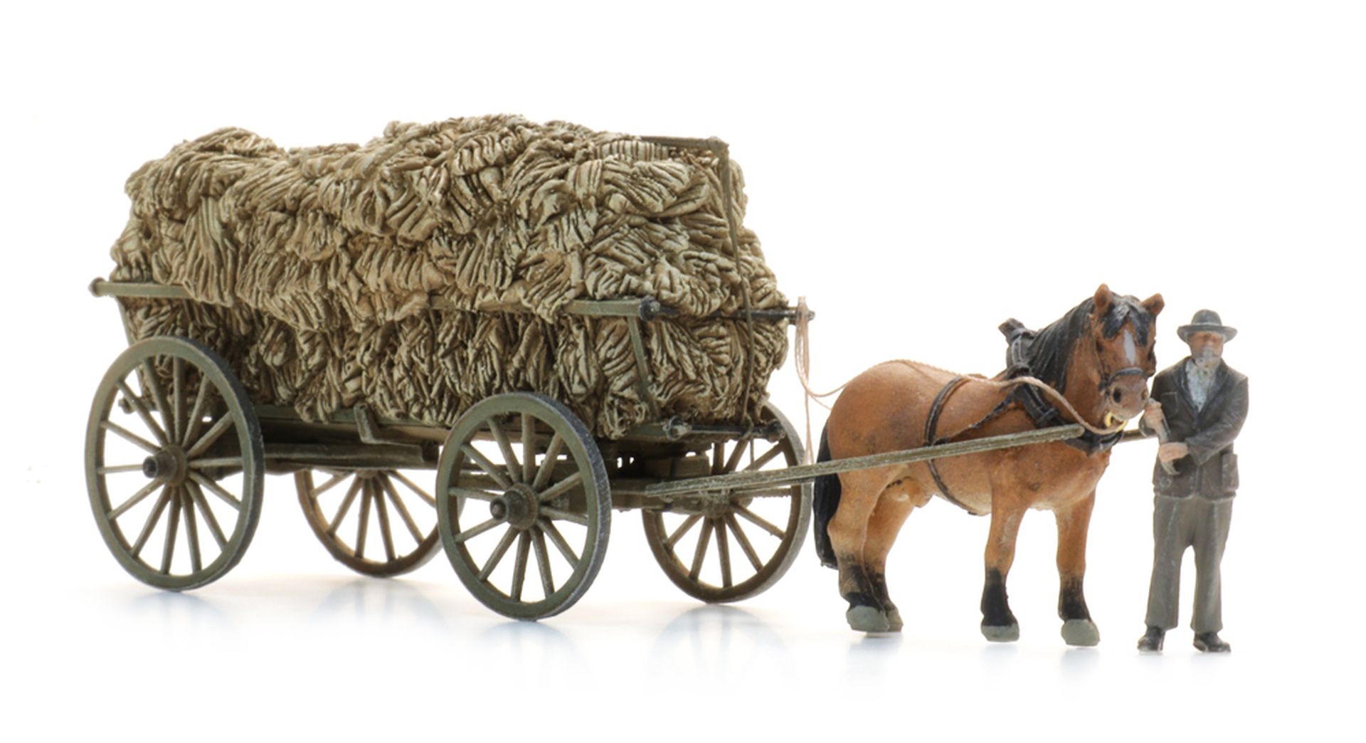 Artitec 387.619 - Leiterwagen Heuernte mit Pferd und Figur