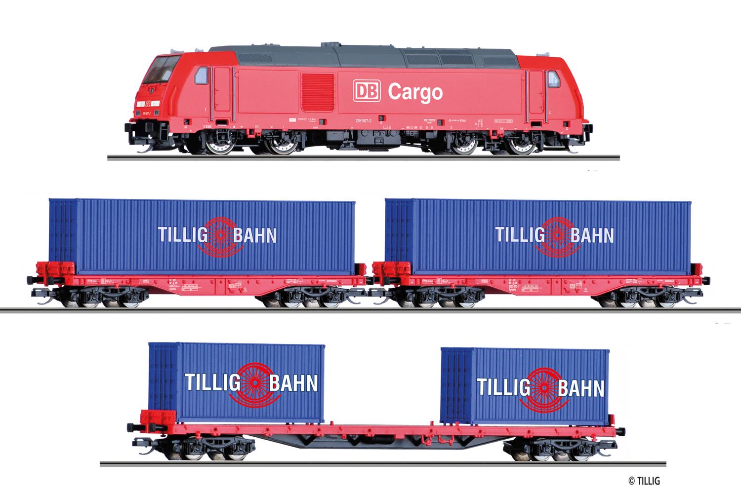 Tillig 01445 - Analoges Startset mit Diesellok und Güterzug, DBAG, Ep.VI