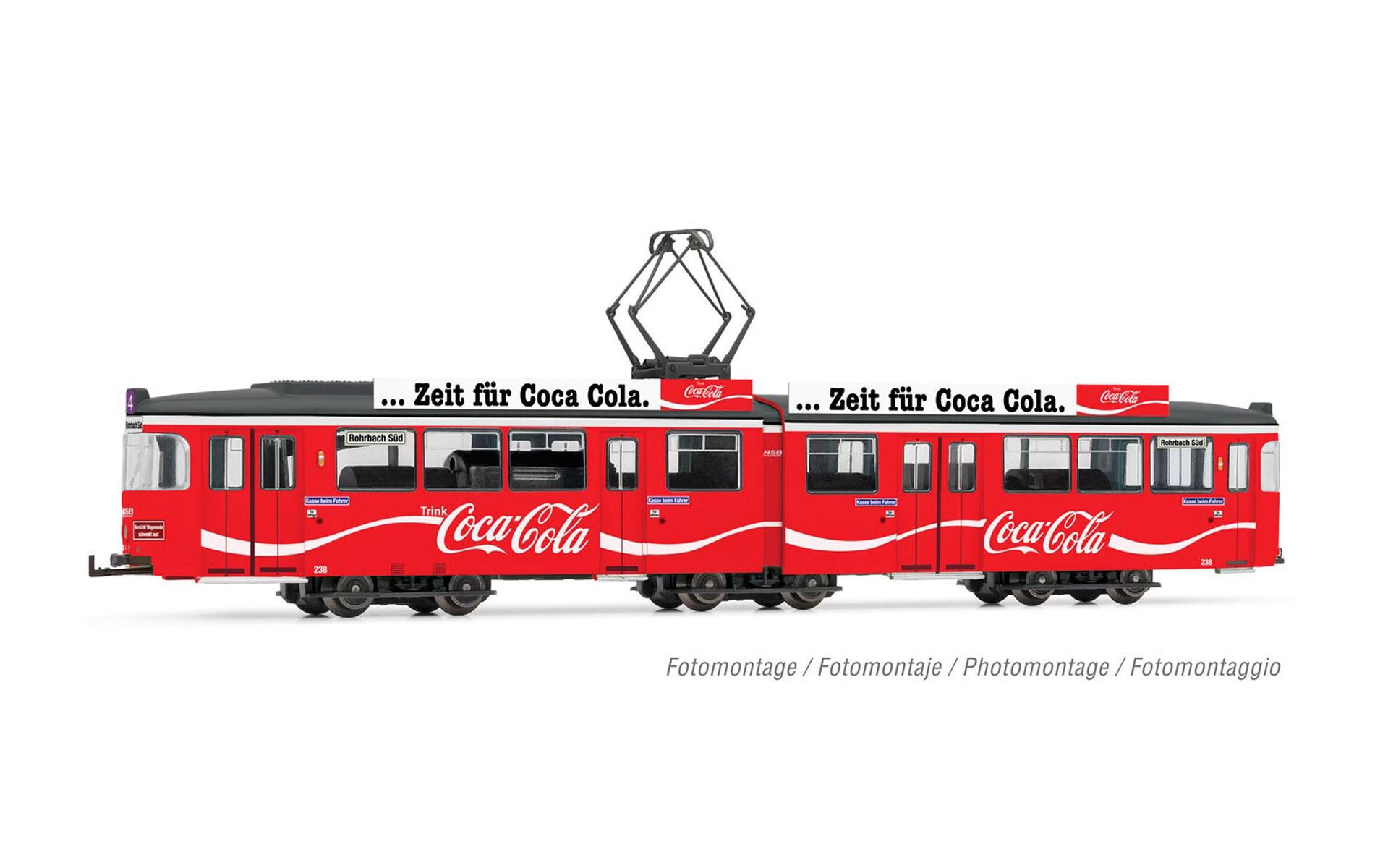 Rivarossi HR2861HM - Straßenbahn DUEWAG GT6, Heidelberg, Ep.IV 'Coca-Cola', HM-Sound