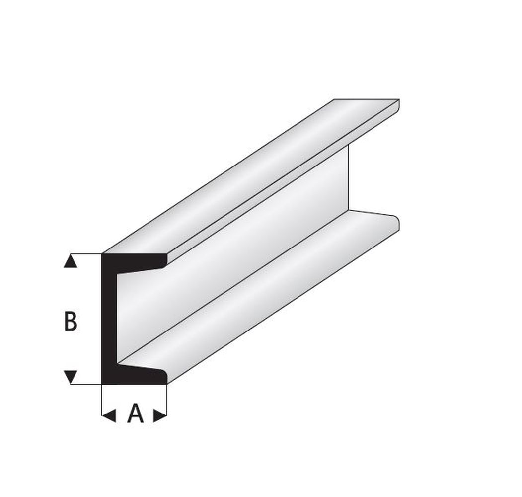 Maquett 412-51 - Profil, U-Form, Länge 100cm, 0,75 x 1,5mm