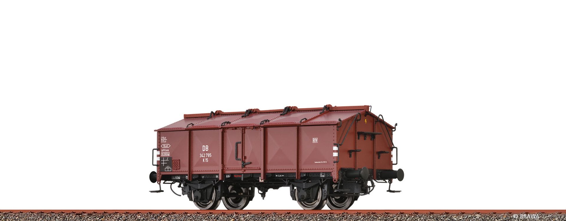 Brawa 50553 - Klappdeckelwagen K15, DB, Ep.III