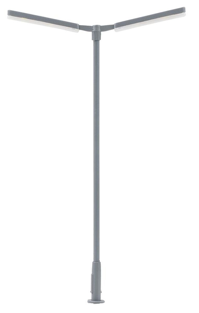 Faller 180222 - LED-Kreuzmastleuchte, zweiarmig, kaltweiß