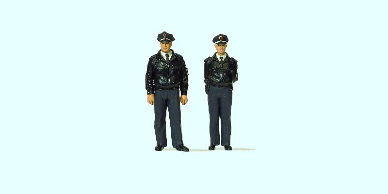 Preiser 65364 - Polizisten stehend, Blaue Uniform, BRD