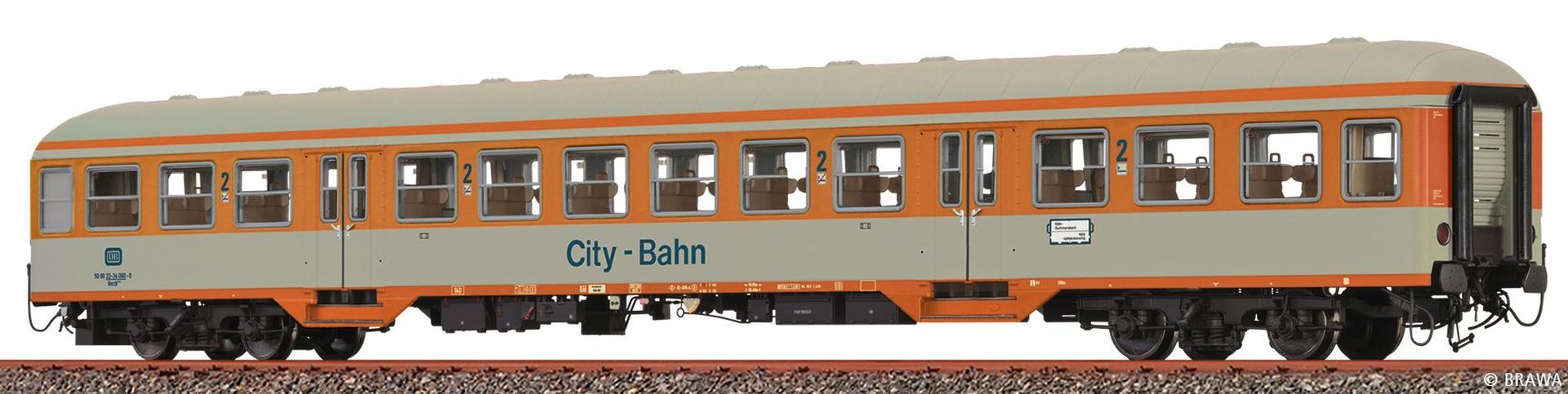 Brawa 46650 - Personenwagen Bnrzb 778.1 'City-Bahn', DB, Ep.IV, AC-LED-Innenbeleuchtung