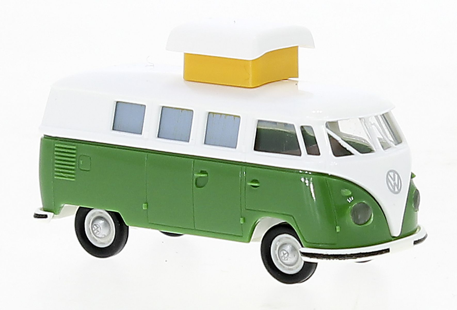 Brekina 31617 - VW T1b Camper mit Hubdach weiss, grün, 1960