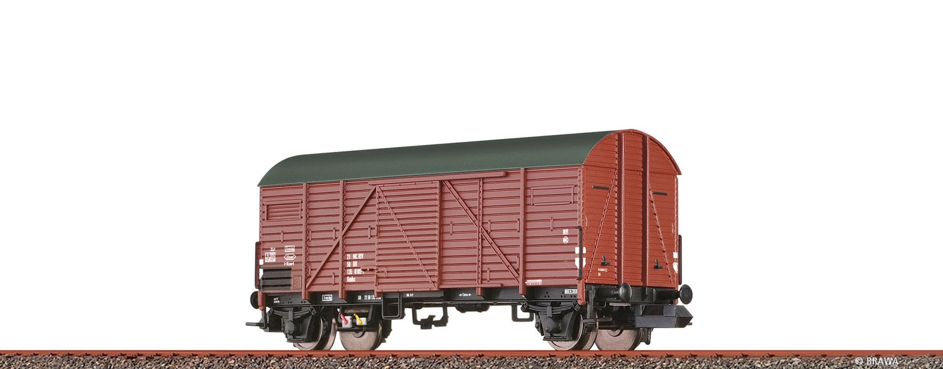 Brawa 67330 - Gedeckter Güterwagen Gmhs, DR, Ep.IV