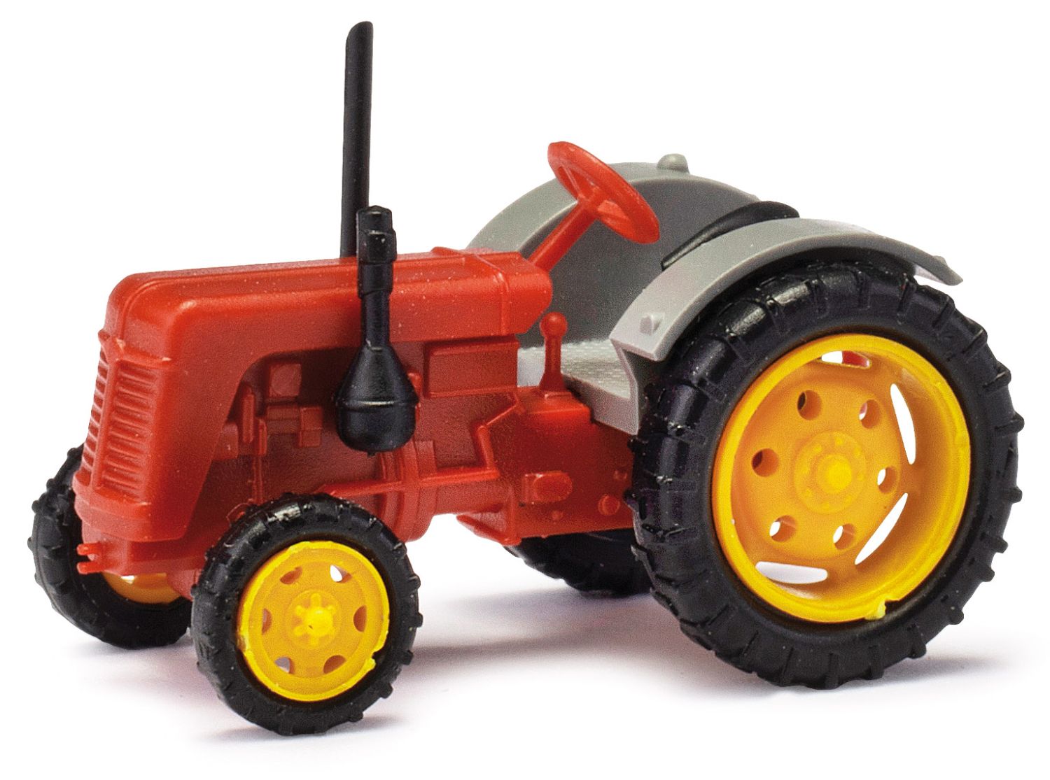 Busch 211006811 - Traktor Famulus, rot-grau, gelbe Felgen