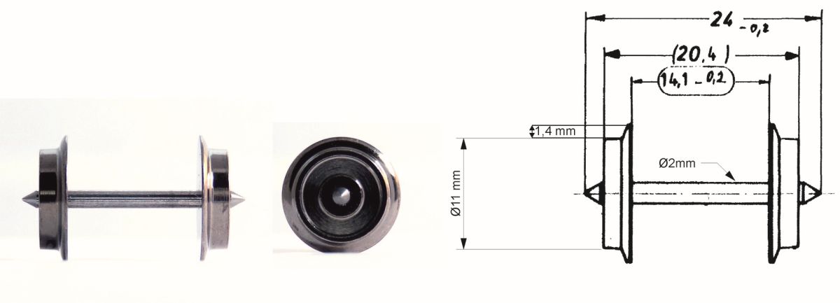 Fleischmann 6560 - Radsatz 24mm, nicht isoliert