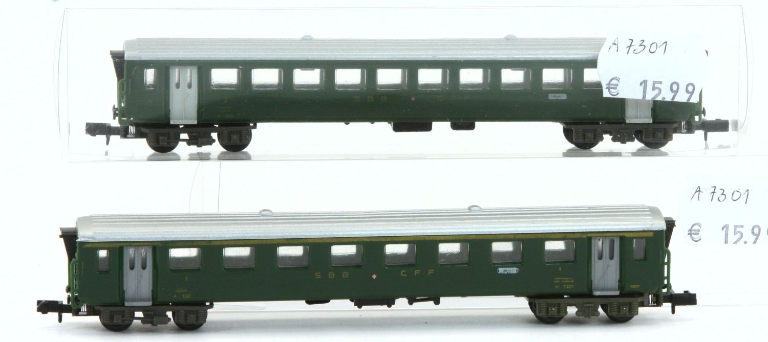 Arnold A7301-G - Personenwagen,SBB,CFF, grün