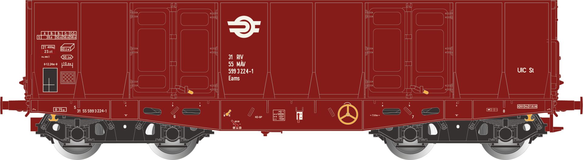 Albert Modell 599026 - Hochbordwagen Eams, MAV, Ep.V