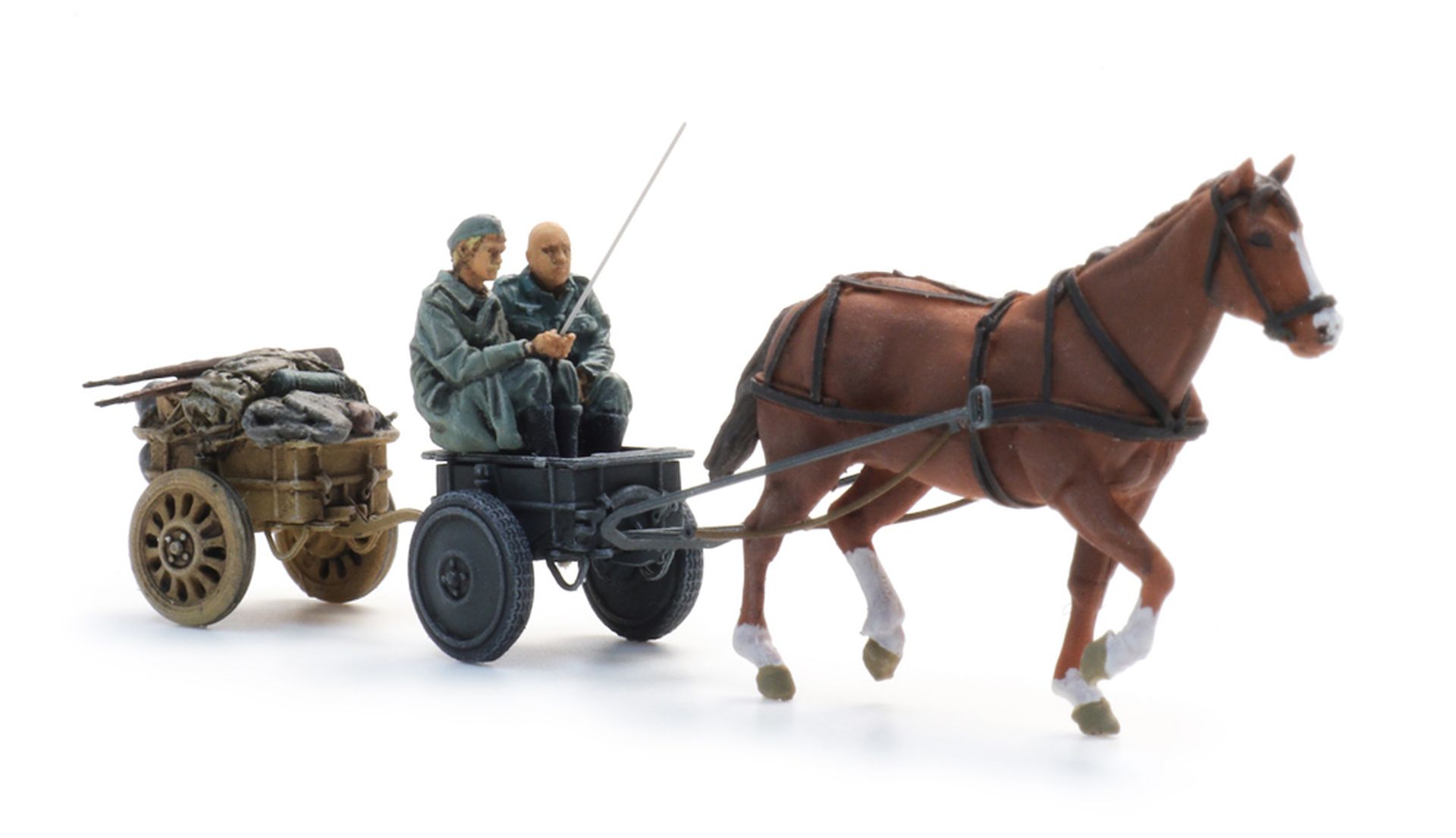 Artitec 6870736 - Wehrmacht Infanteriekarren mit Pferd + 2 Figuren