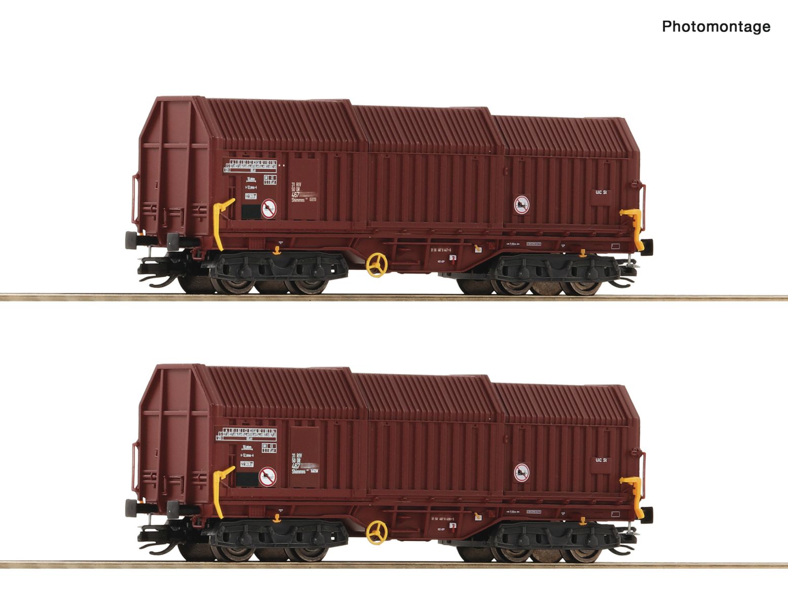 Roco 6680009-2 - 2er Set Teleskophaubenwagen Shimmns, DR, Ep.IV