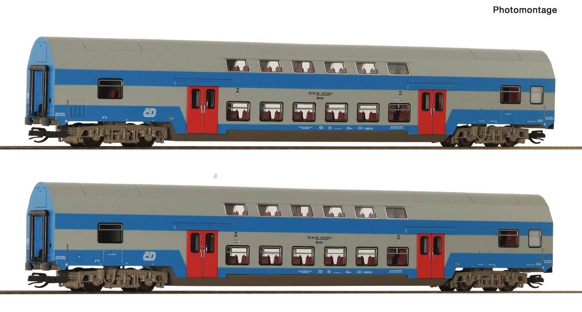 Roco 6280044 - 2er Set Doppelstockwagen Bmto, CD, Ep.V