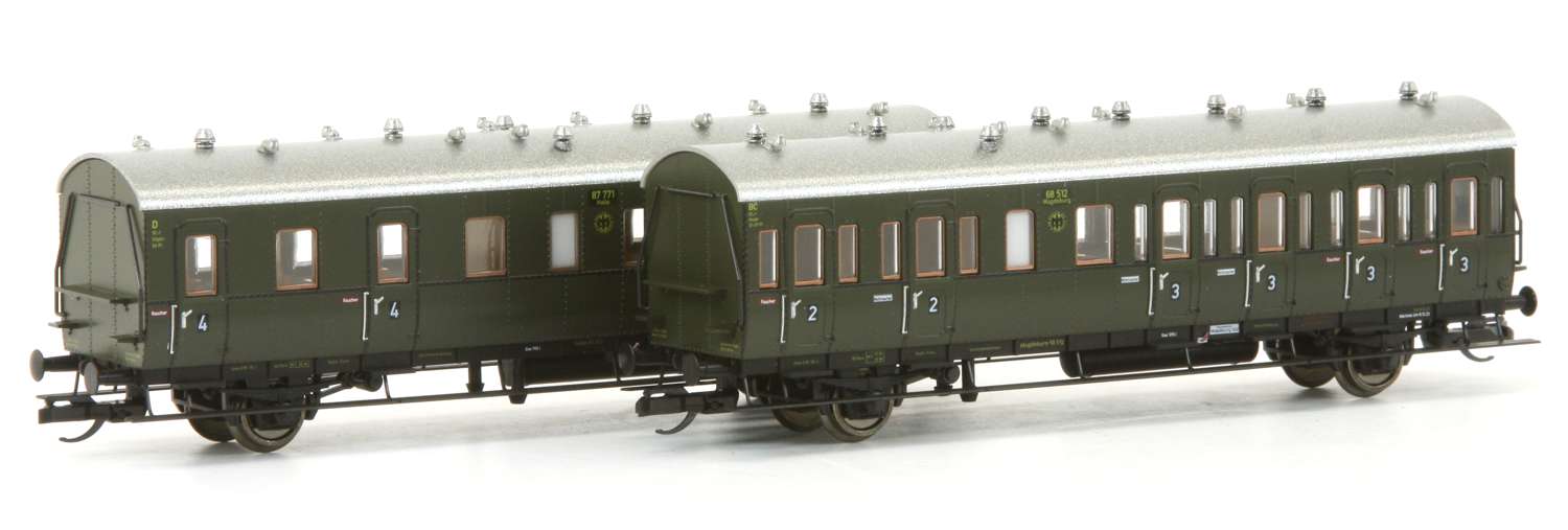 Schirmer 70001 - 2er Set Einheits-Abteilwagen D21b und BC 21, DRG, Ep.II