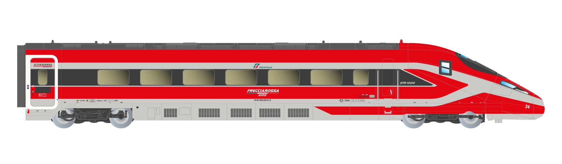Arnold HN2619S - Triebzug Frecciarossa 1000, 4-teilig, FS Trenitalia, FS, Ep.VI, DC-Sound Arnold HN2619S - Triebzug Frecciarossa 1000, 4-teilig, FS Trenitalia, FS, Ep.VI, DC-Sound
