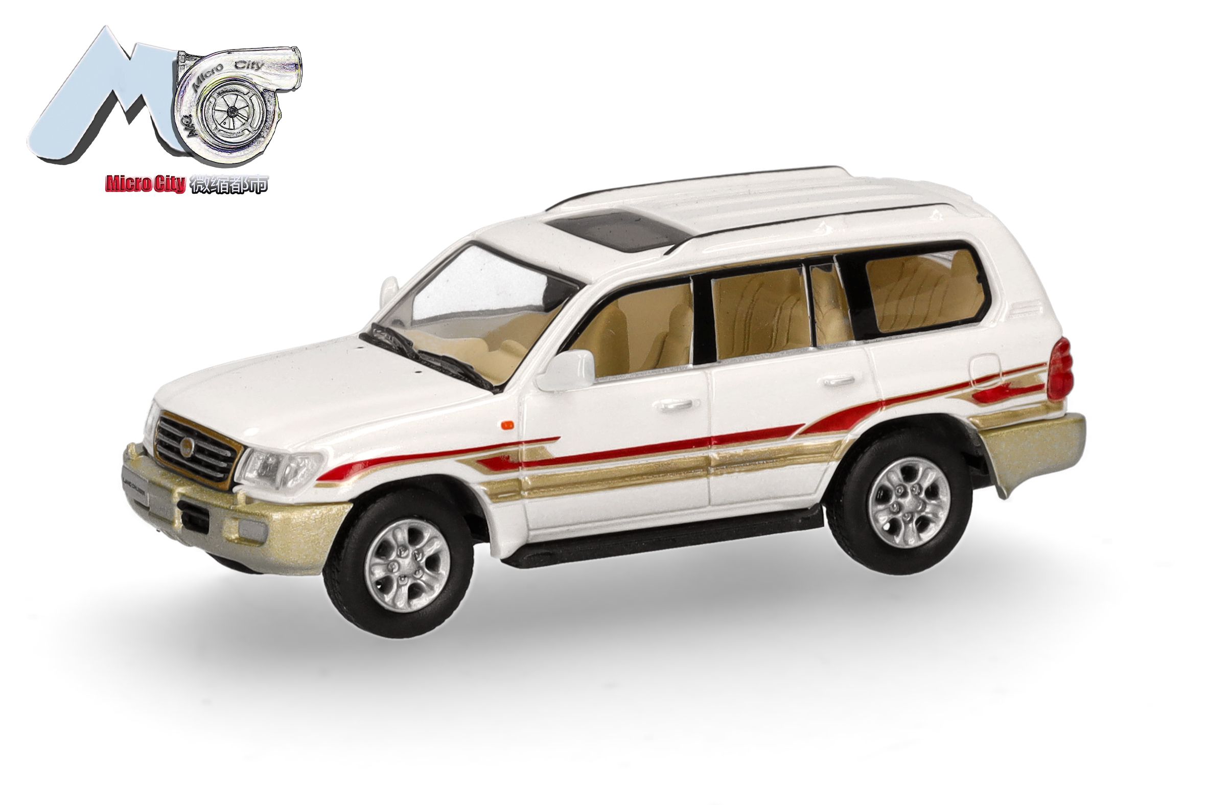 Herpa 87MC000006 - MicroCity: Toyota Landcruiser LC 100, weiß (1998-2007)