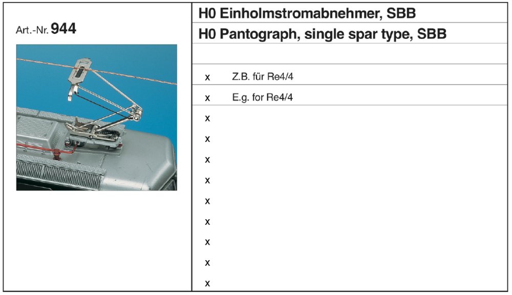 Sommerfeldt 944 - EH-Stromabnehmer, SBB (Re 4/4), 1 Paar
