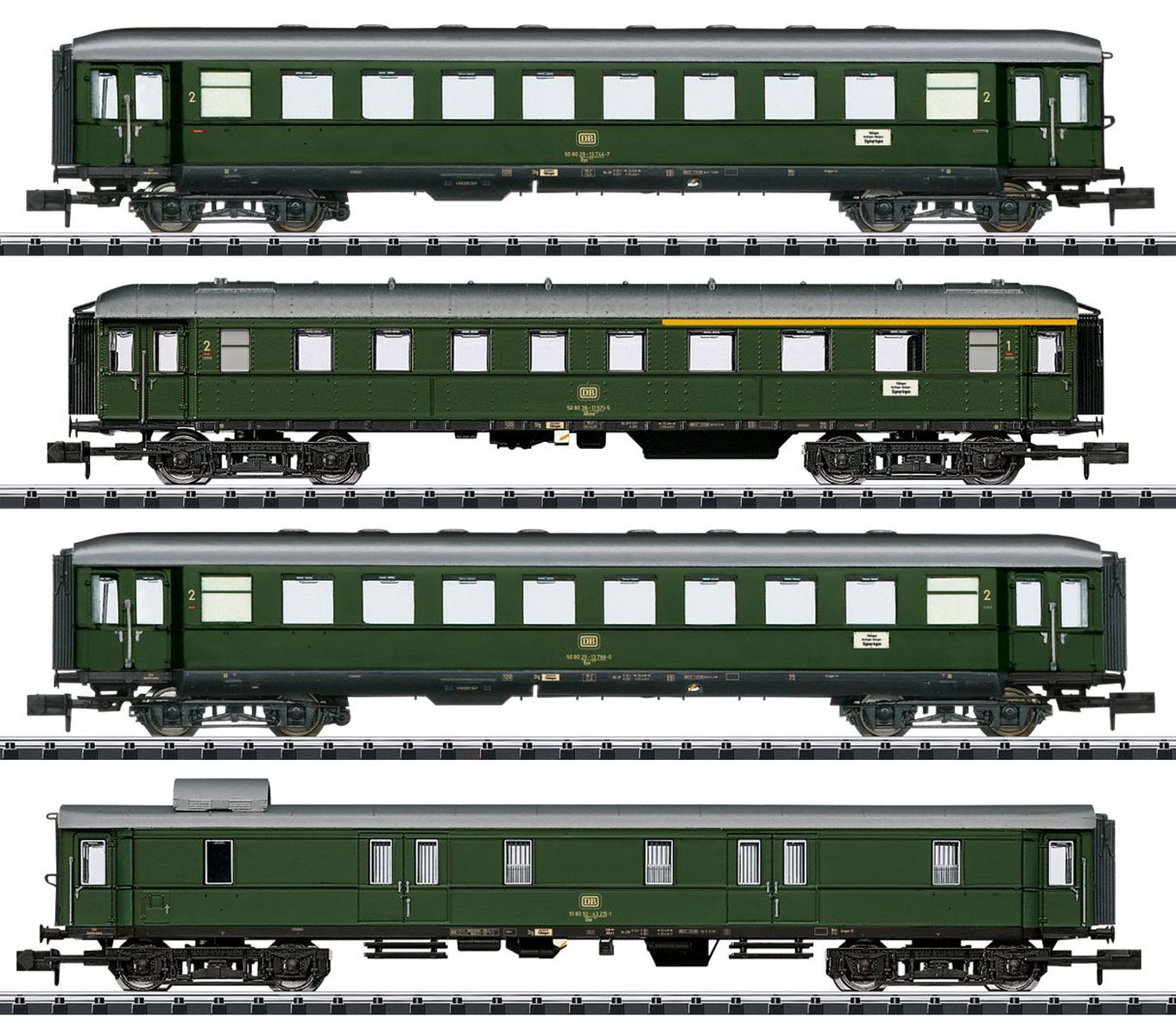 Trix 18709 - 4er Set Personenwagen, DB, Ep.IV