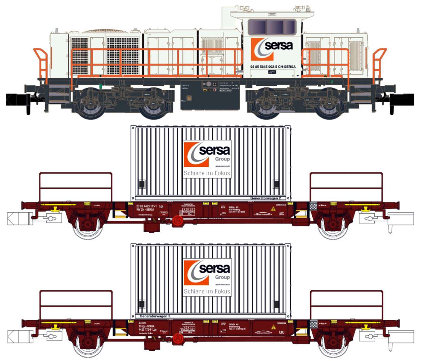 Lemke-Collection LC96001 - Zugset mit G1000 BB und 2 Generatorenwagen, Sersa, Ep.VI