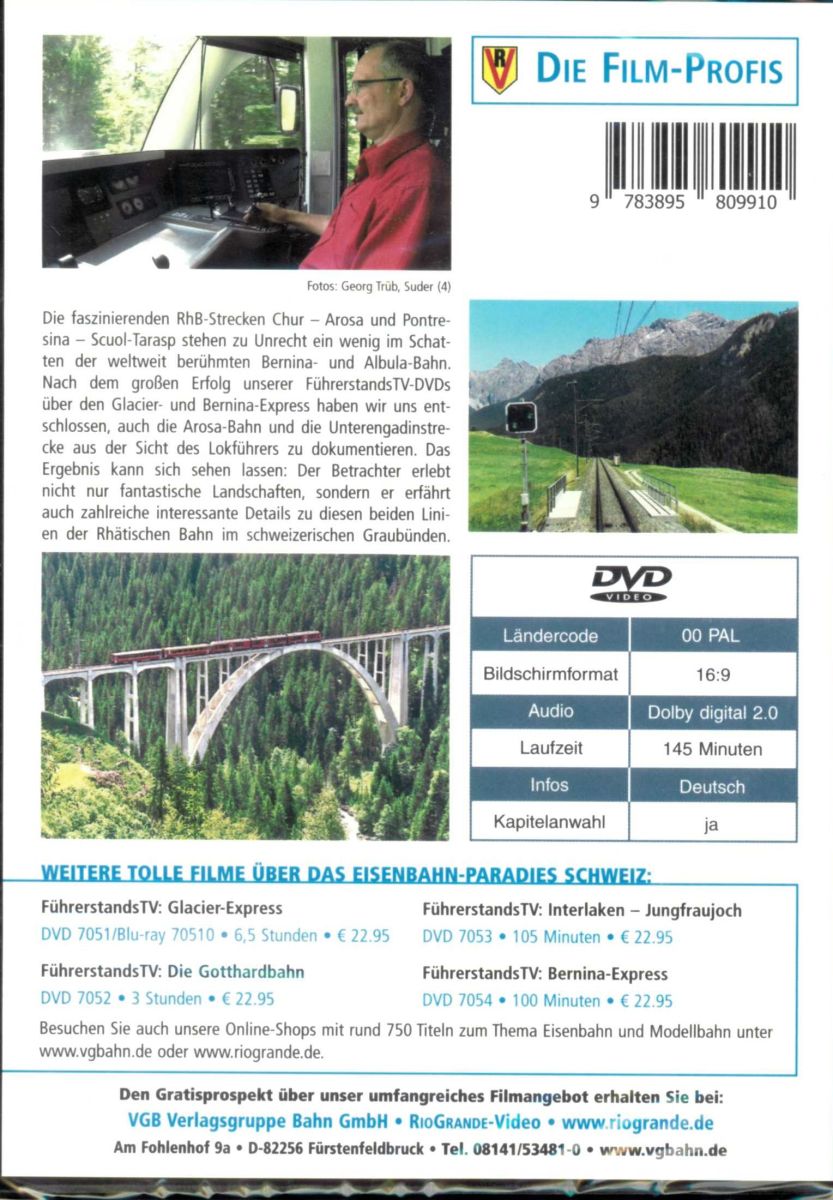 VGB 7056 - DVD - Chur-Arosa/Pontresina-Scoul-Taras
