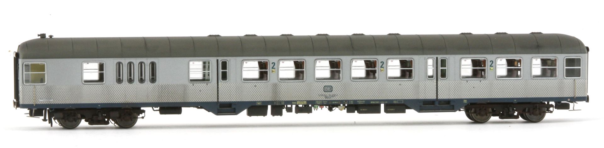 Saxonia 87054 - 4er Set Personenwagen 'Silberlinge', DB, Ep.IV, AC, mit. Innenbel., gealtert