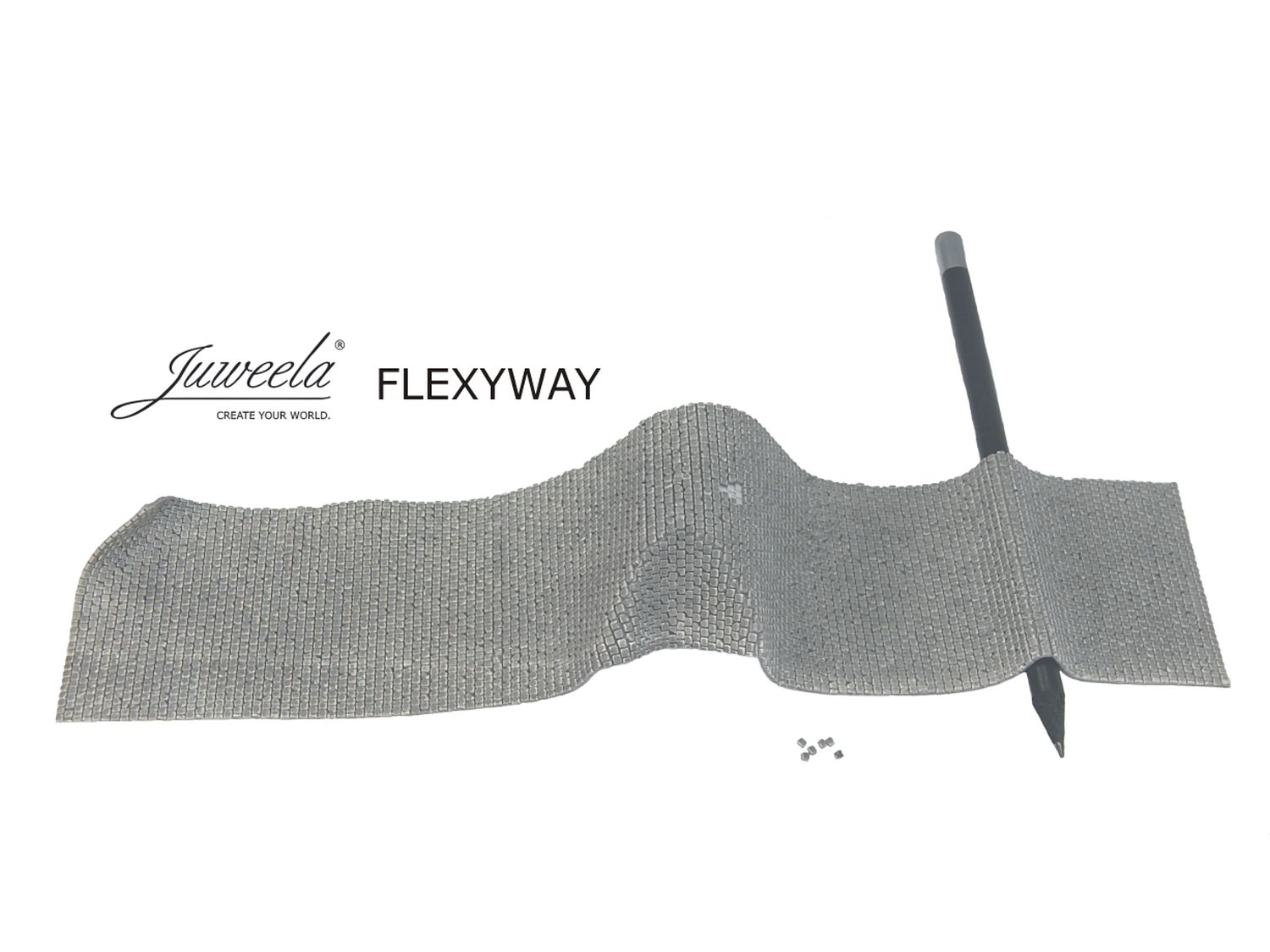 Juweela 28259 - FLEXYWAY Pflasterstraße Altstadt Kopfstein, 1 gerades Segment, 1:87, H0